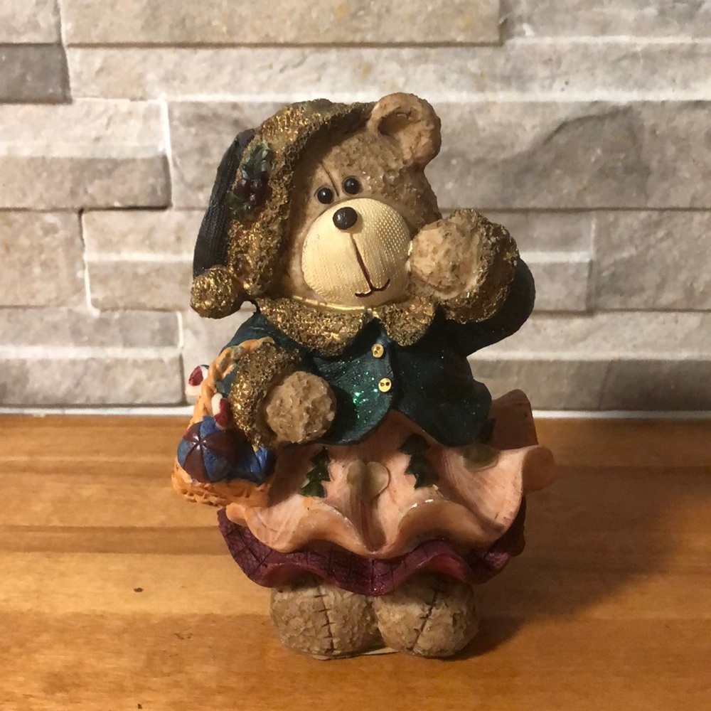Resin Christmas bear 6” tall